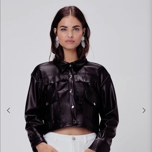 For Love and Lemons Afton Cropped Faux Leather NWT